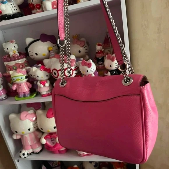 Coach Pink Leather Shoulder Bag - Picture 3 of 6